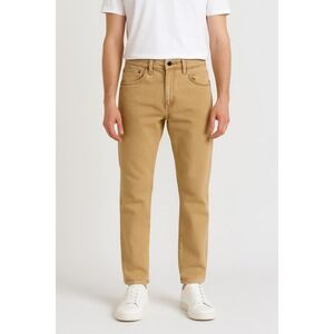 Eddie Bauer Straight Stonewash Tan Jeans Mens 34x32 Unique Faded Gold Patina Y2K